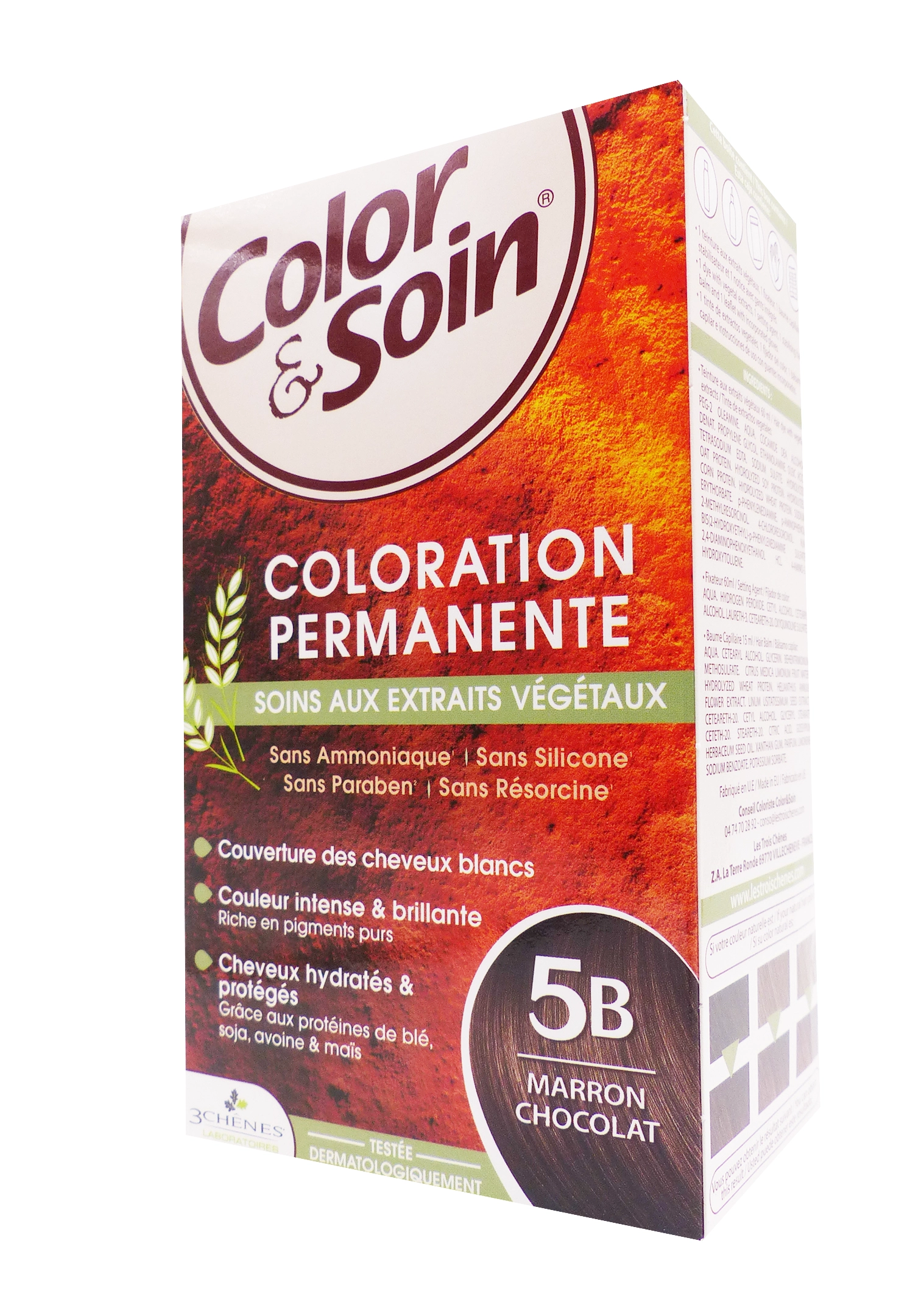 LES 3 CHÊNES COLOR ET SOIN COLORATION PERMANENTE 5B MARRON CHOCOLAT 1 coloration permanente 5B