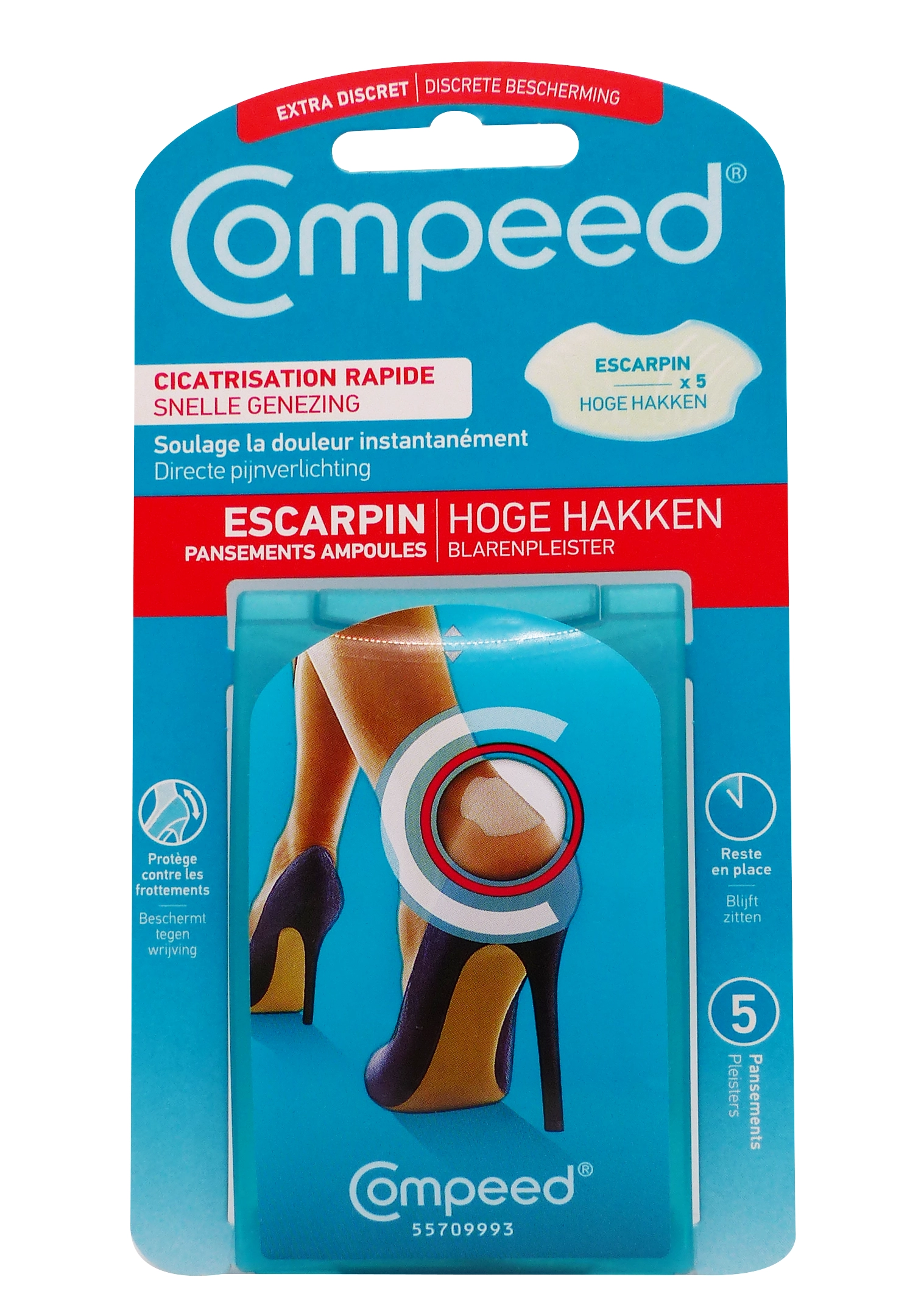 COMPEED AMPOULE TALON ESCARPIN 5 PANSEMENTS 1 compeed escarpins 5 pansements