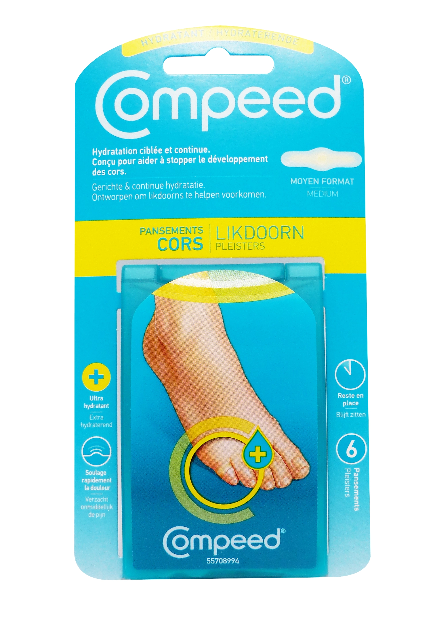 COMPEED 6 PANSEMENTS CORS MOYEN FORMAT 1 compeed pansements cors 6