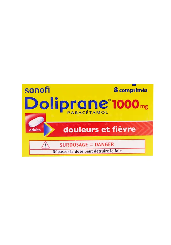 Doliprane paracétamol 1000mg 8 comprimés