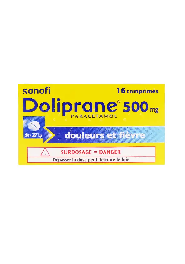 Doliprane paracétamol 500mg 16 comprimés