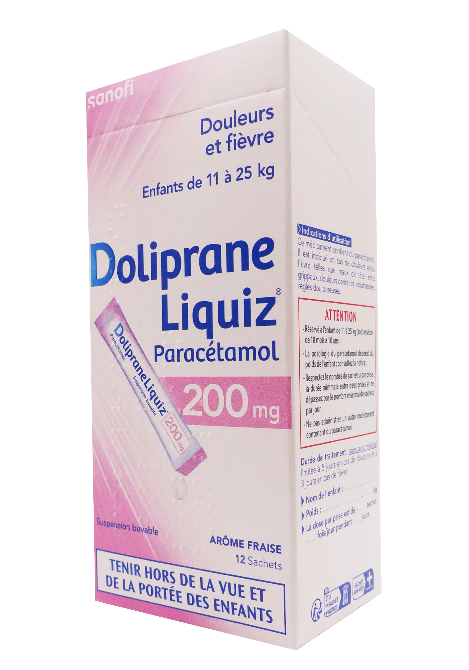 DOLIPRANE LIQUIZ 200 MG 12 SACHETS SOLUTION BUVABLE 1 doliprane liquiz 200