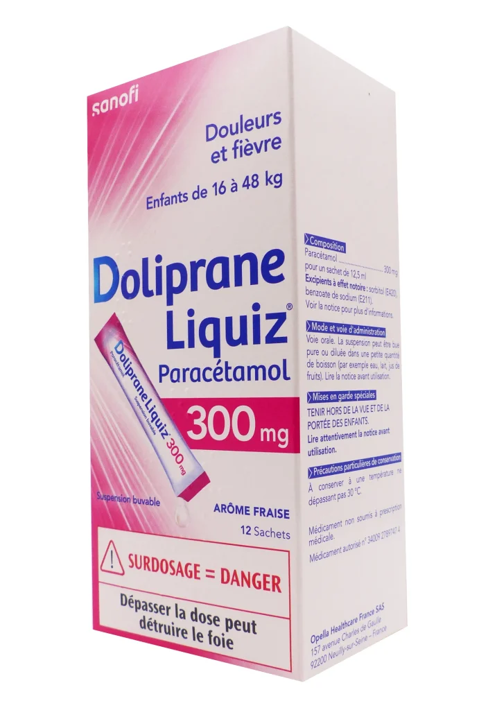 DOLIPRANE LIQUIZ 300 MG 12 SACHETS SOLUTION BUVABLE 2 doliprane liquiz 300 mg