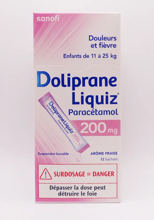 Doliprane liquiz paracétamol 200mg 12 sachets