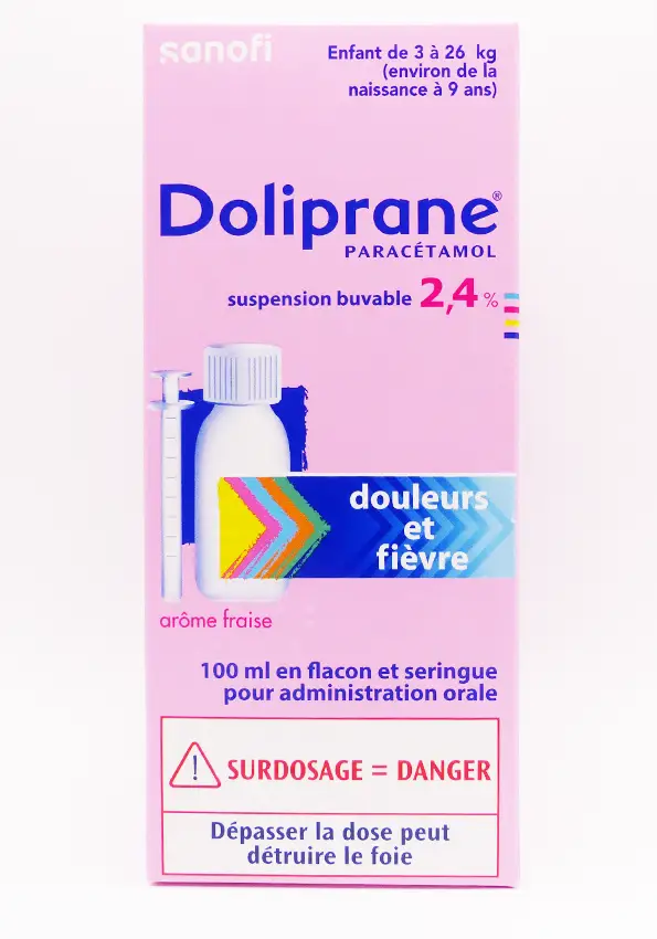 Doliprane paracétamol suspension buvable 2,4% et seringue doseuse