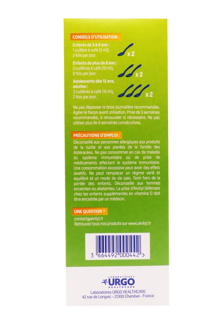 ALVITYL ENFANT DEFENSES SIROP 240 ML 3 dos alvityl