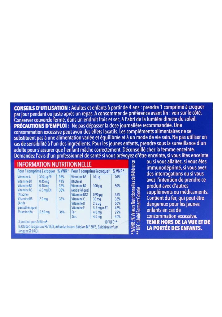 BION 3 DEFENSE JUNIOR 60 COMPRIMES A CROQUER 3 dos bion 1