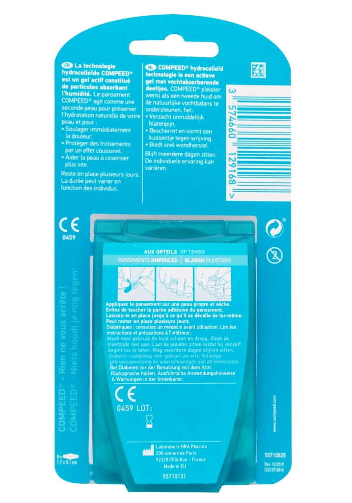 COMPEED 8 PANSEMENTS AMPOULES ORTEILS 3 dos compeed 8 pansements ampoules