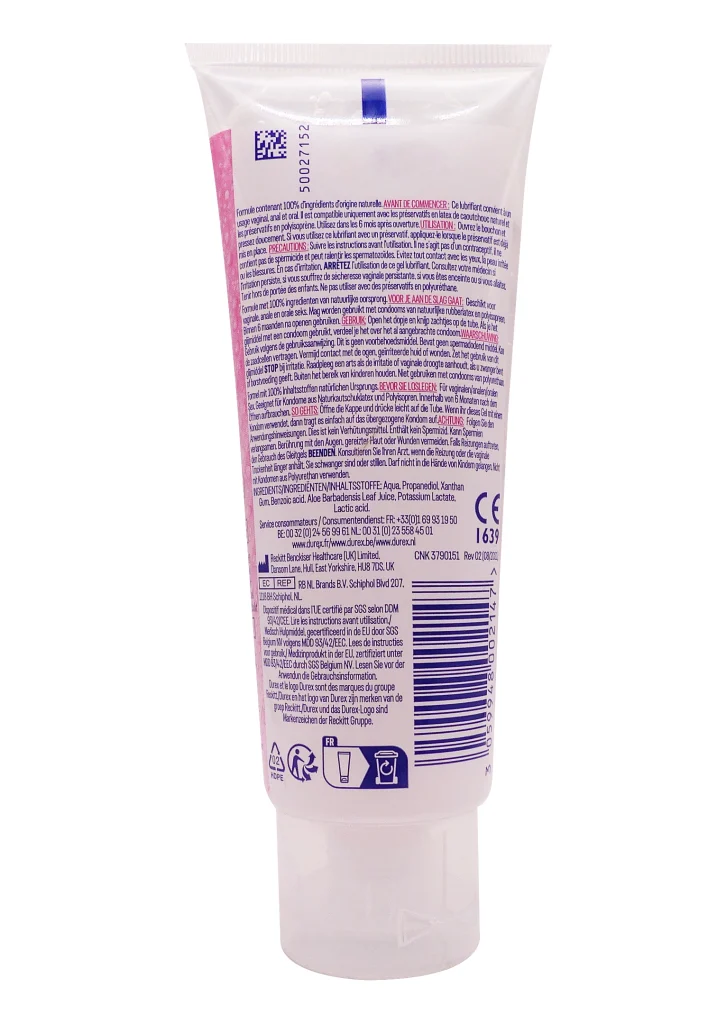 DUREX NATUREL GEL LUBRIFIANT EXTRA-SENSITIVE 100 ML 3 dos gel lubrifiant
