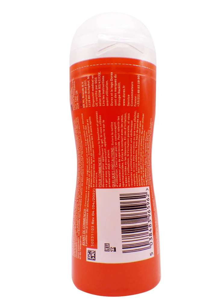 DUREX GEL MASSAGE SENSUEL YLANG YLANG 200ML 3 dos gel lubrifiant orange