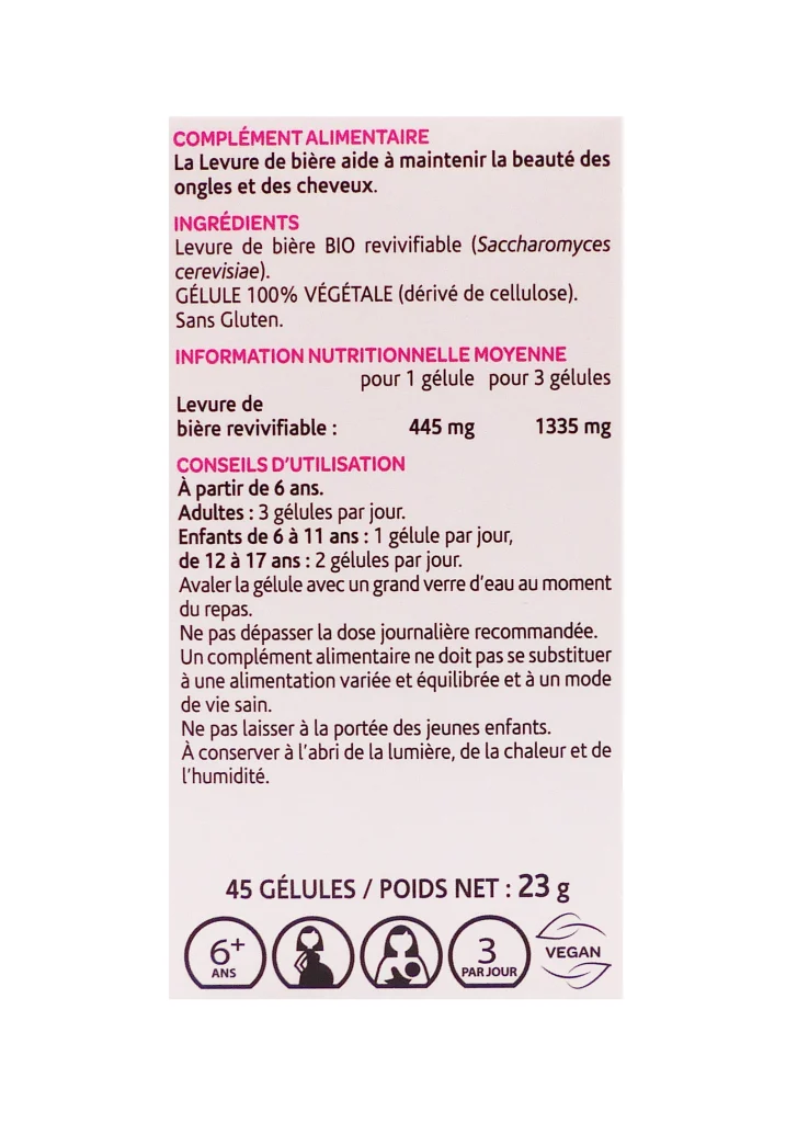 ARKOGELULES LEVURE DE BIERE BIO 45 GELULES ARKOPHARMA 3 dos levure de bierre pack