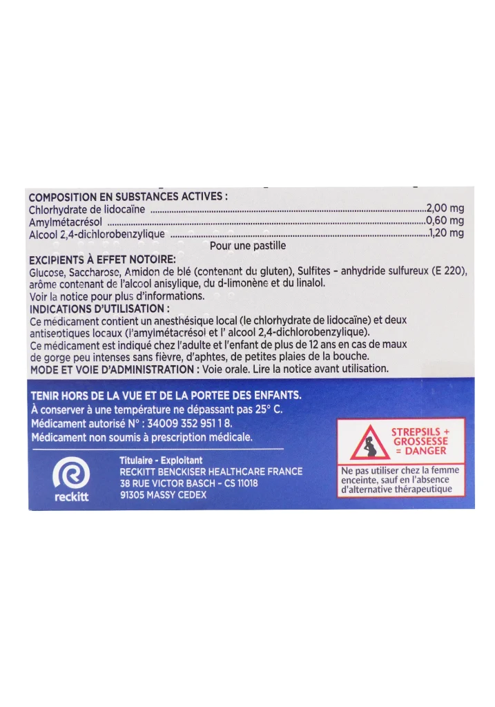 STREPSILS LIDOCAINE 24 PASTILLES 4 dos lidocaine