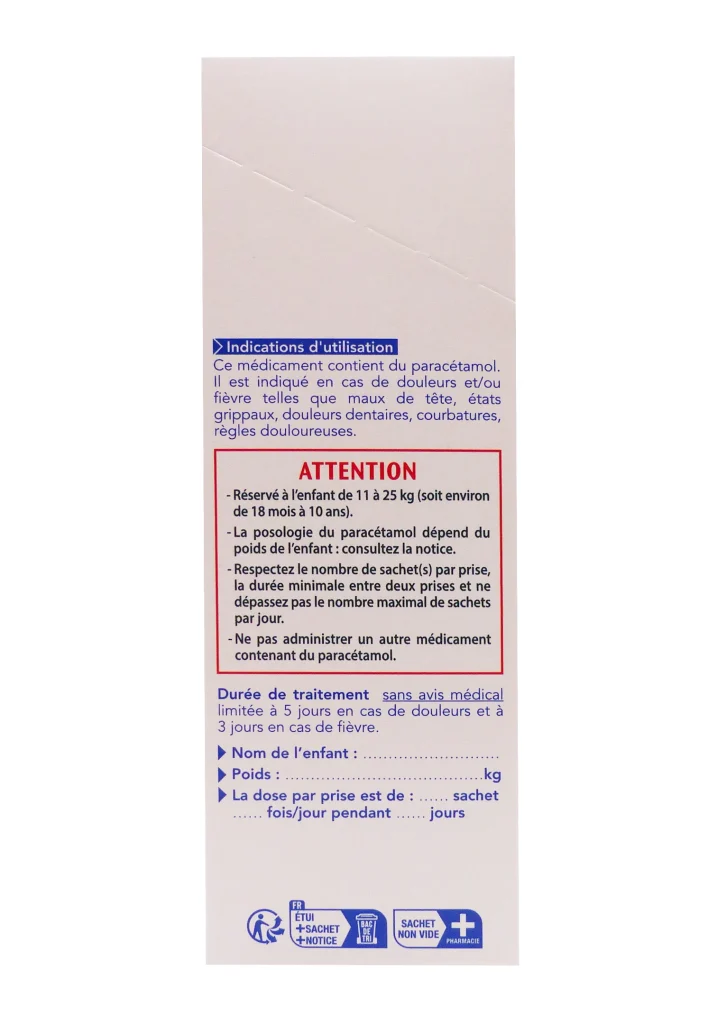 DOLIPRANE LIQUIZ 200 MG 12 SACHETS SOLUTION BUVABLE 4 dos liquiz