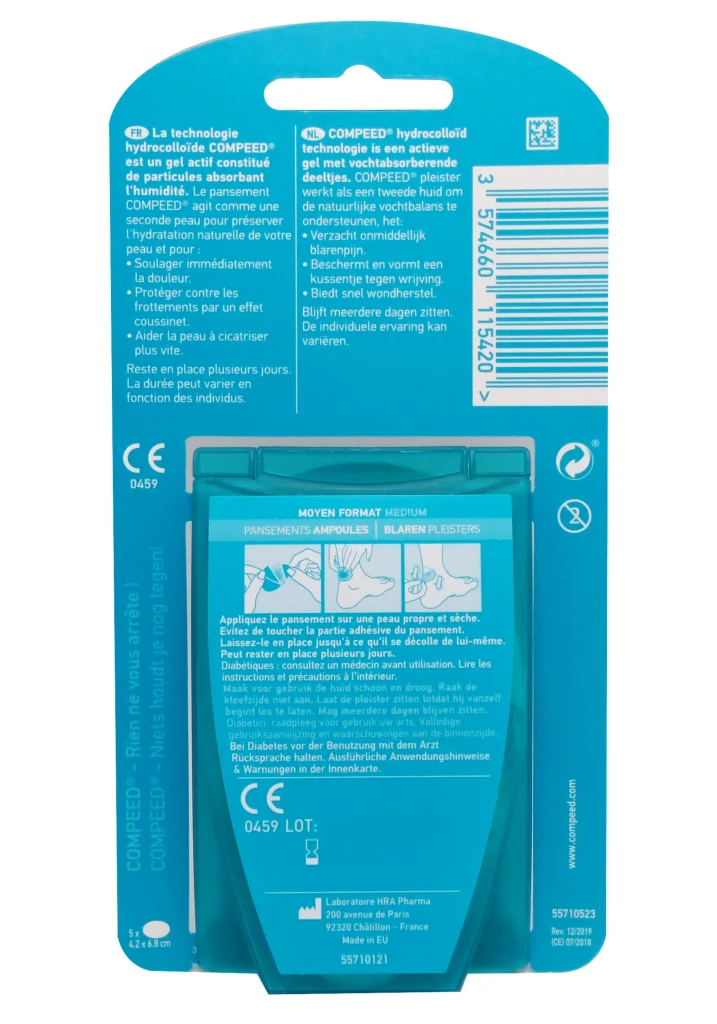 dos pansements ampoules compeed