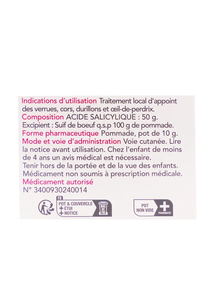 POMMADE COCHON VERRUES CORS AUX PIEDS POT 10G 3 dos pommade cochon