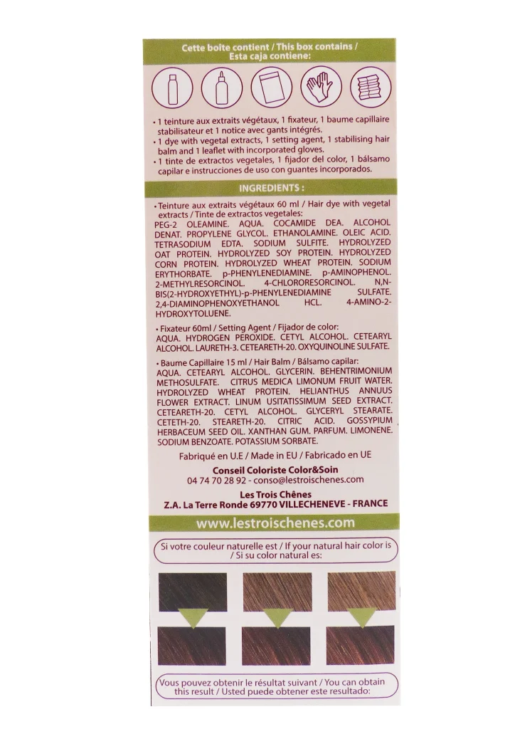 LES 3 CHÊNES COLOR ET SOIN COLORATION PERMANENTE 5B MARRON CHOCOLAT 3 dos teinture 1