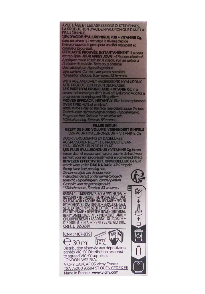 VICHY LIFTACTIV HYALURONIC SPECIALIST H.A FILLER SERUM 30ML 3 dos vichy
