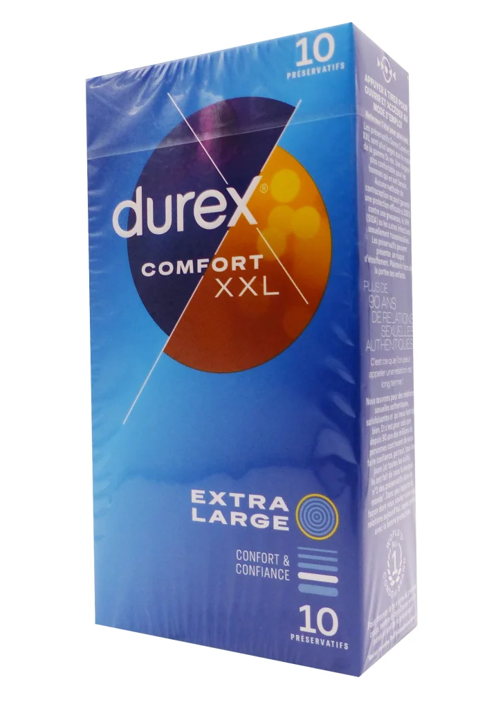 DUREX COMFORT XXL PRESERVATIFS EXTRA LARGES 10 UNITES 2 durex comfort xxl 10 preservatifs