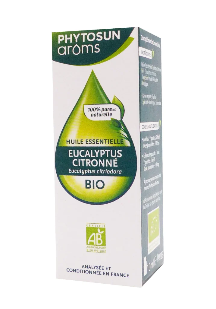 PHYTOSUN ARÔMS HUILE ESSENTIELLE EUCALYPTUS CITRONNE BIO 10ML 2 eucalyptus citrone bio