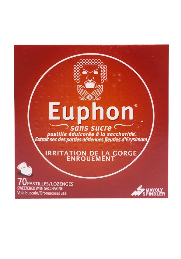 Euphon sans sucre 70 pastilles