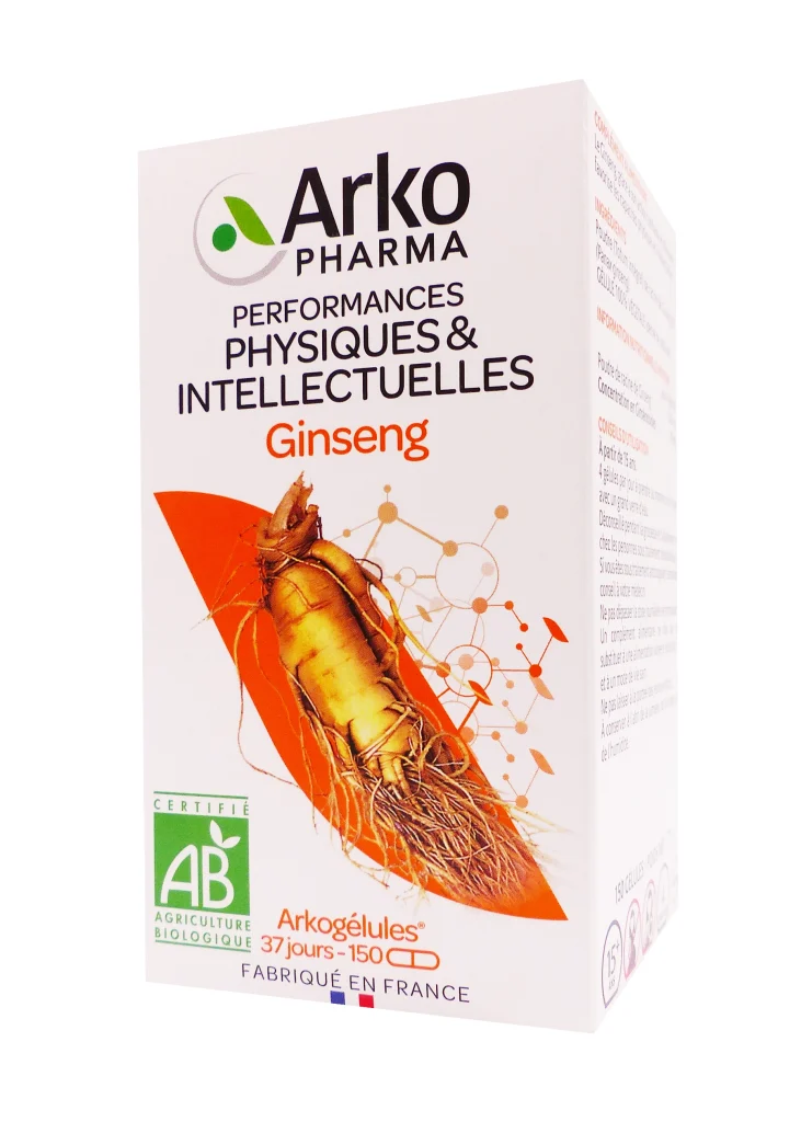 ARKOGELULES GINSENG BIO 150 GELULES ARKOPHARMA 2 ginseng 150 gelules