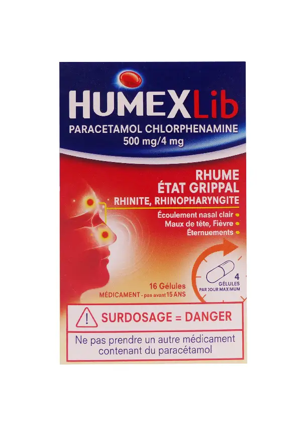 Humexlib paracétamol chlorphenamine 500mg/4mg