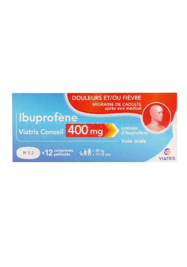 Ibuprofène 400mg 12 comprimés pelliculés