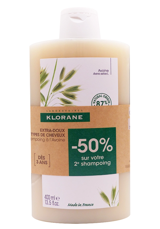 KLORANE SHAMPOOING EXTRA-DOUX A L'AVOINE 2X400ML 6 klorane shampoing lot avoine 400 ml