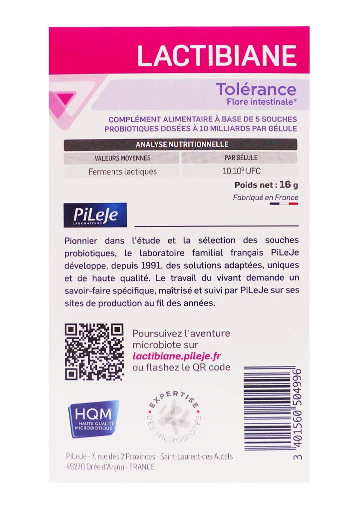 lactibiane tolerance 30 gelules dos