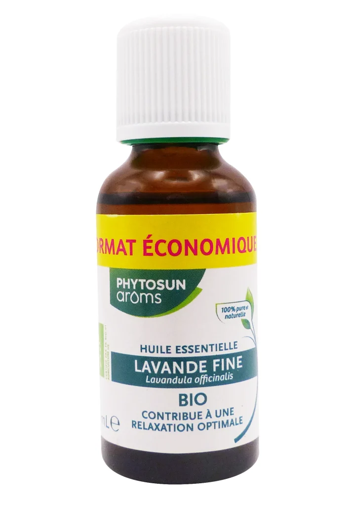 PHYTOSUN ARÔMS HUILE ESSENTIELLE LAVANDE FINE BIO 30 ML 3 lavande fine huile essentielle flacon format familliale bio