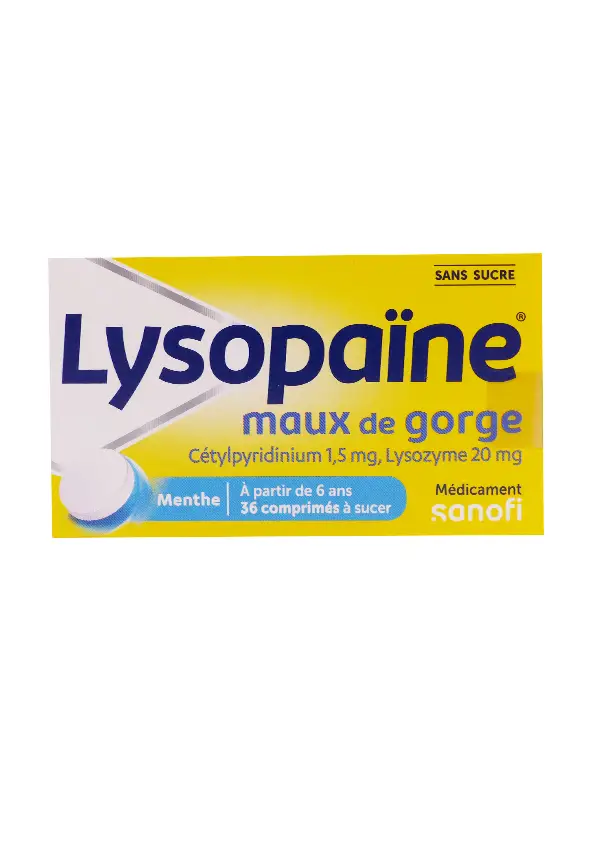 Lysopaine menthe sans sucre 36 comprimés