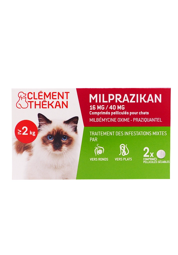milprazikan superieur a 2 kg chat