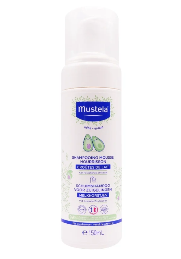 mustela shampooing mousse croutes de lait 150 ml