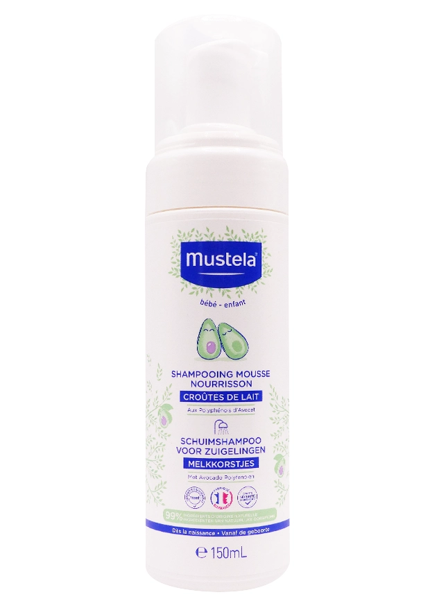 mustela shampooing mousse croutes de lait 150 ml