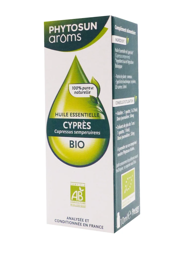PHYTOSUN ARÔMS HUILE ESSENTIELLE CYPRES BIO 10 ML 2 phytosun cypres bio 1