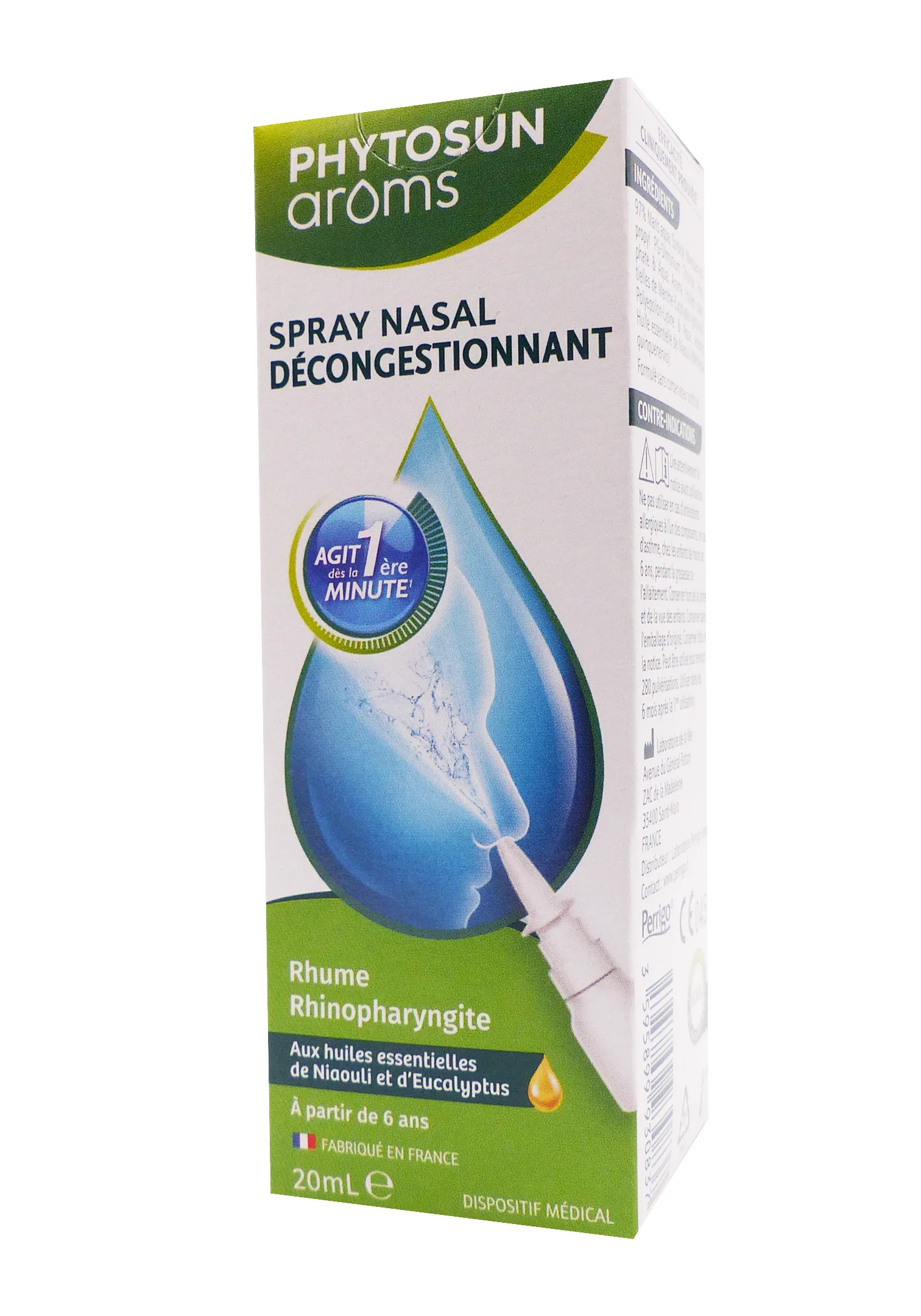 PHYTOSUN ARÔMS SPRAY NASAL DECONGESTIONNANT 20ML 1 phytosun spray nasal décongestionnant