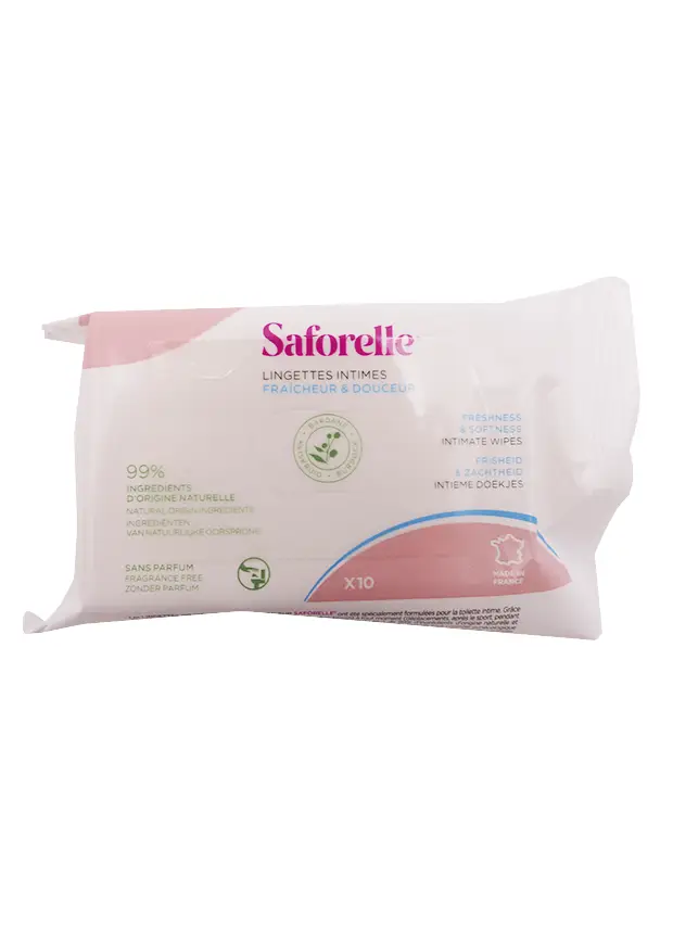 Saforelle Lingettes Intimes Fraîcheur & Douceur X10 - Toilette Intime