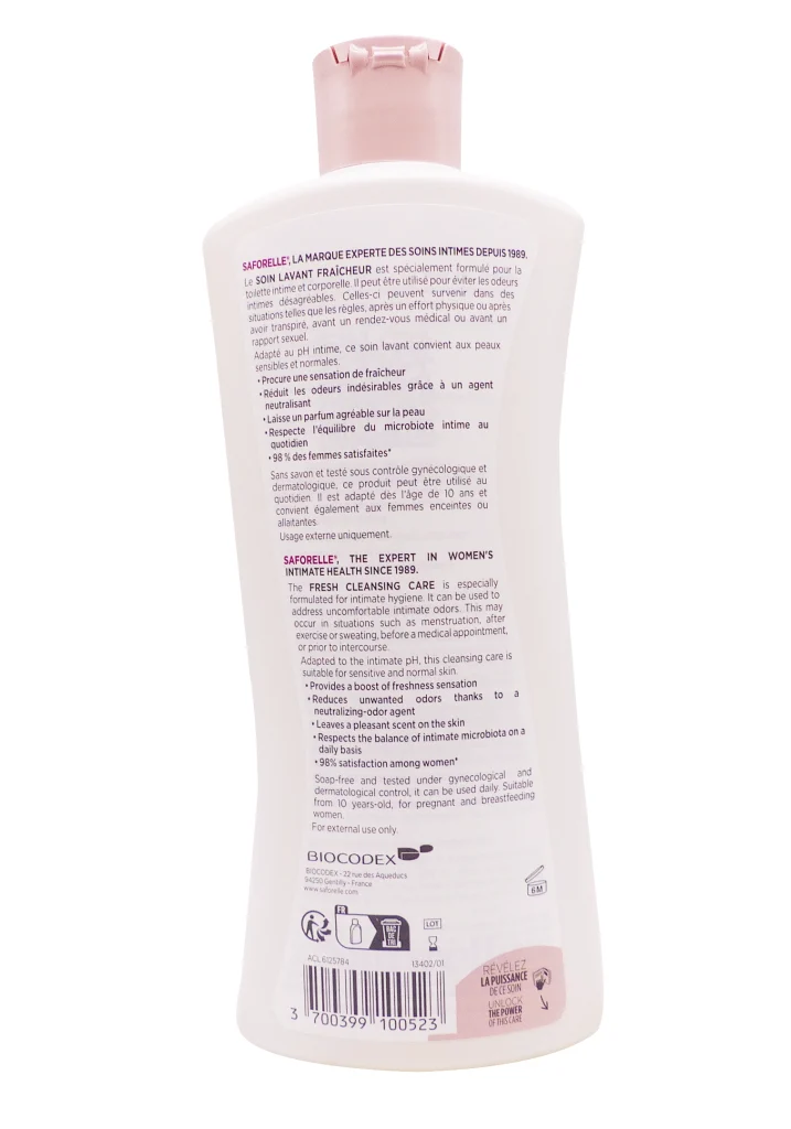 SAFORELLE SOIN LAVANT FRAICHEUR 250 ML 3 saforelle dos