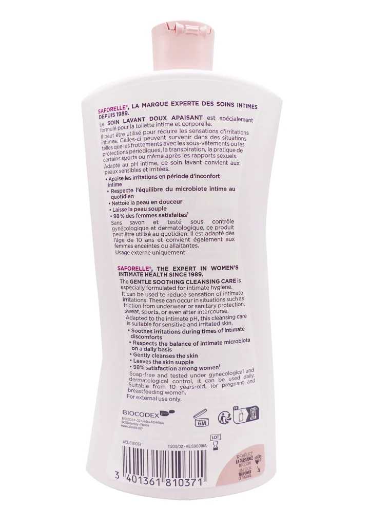 Saforelle soin lavant doux 500 ml 3 saforelle dos 4