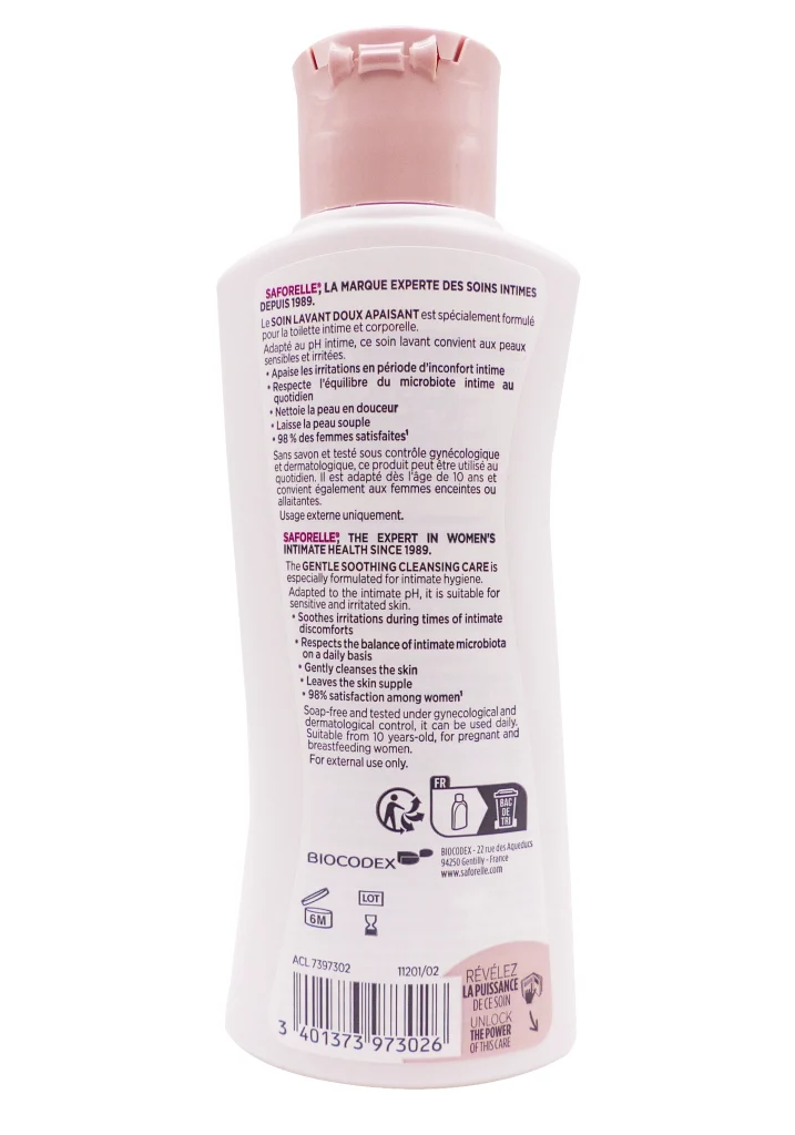 SAFORELLE SOIN LAVANT DOUX 100 ML 3 saforelle dos 6
