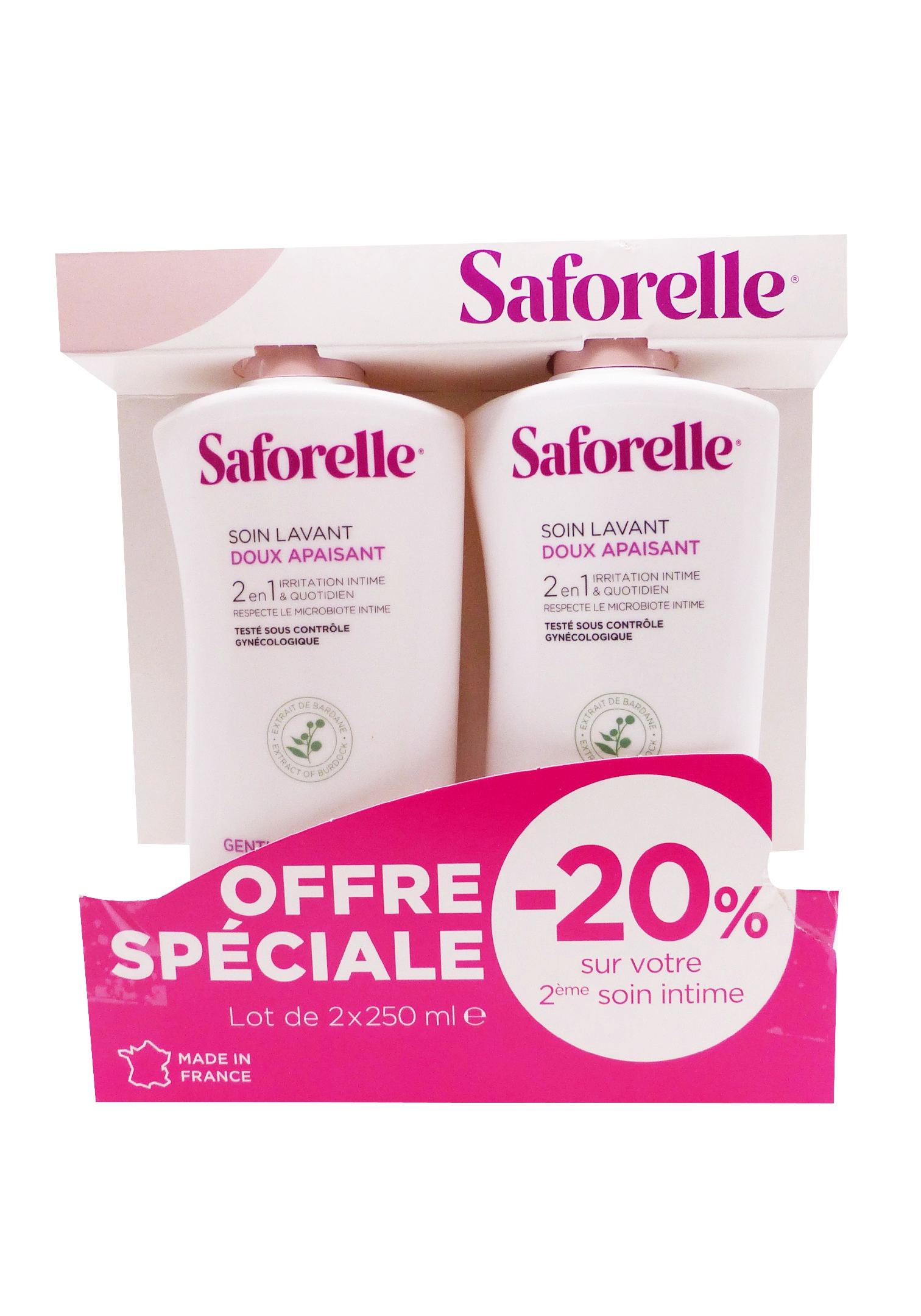 SAFORELLE SOIN LAVANT DOUX 2X250 ML 1 saforelle lot -20%