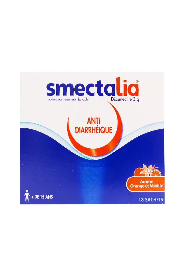 smectalia anti diarrhéique diosmectite 3g 18 sachets orange vanille