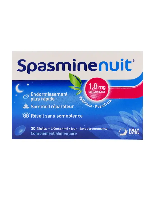 spasmine nuit 1,8g de mélatonine 30 comprimés