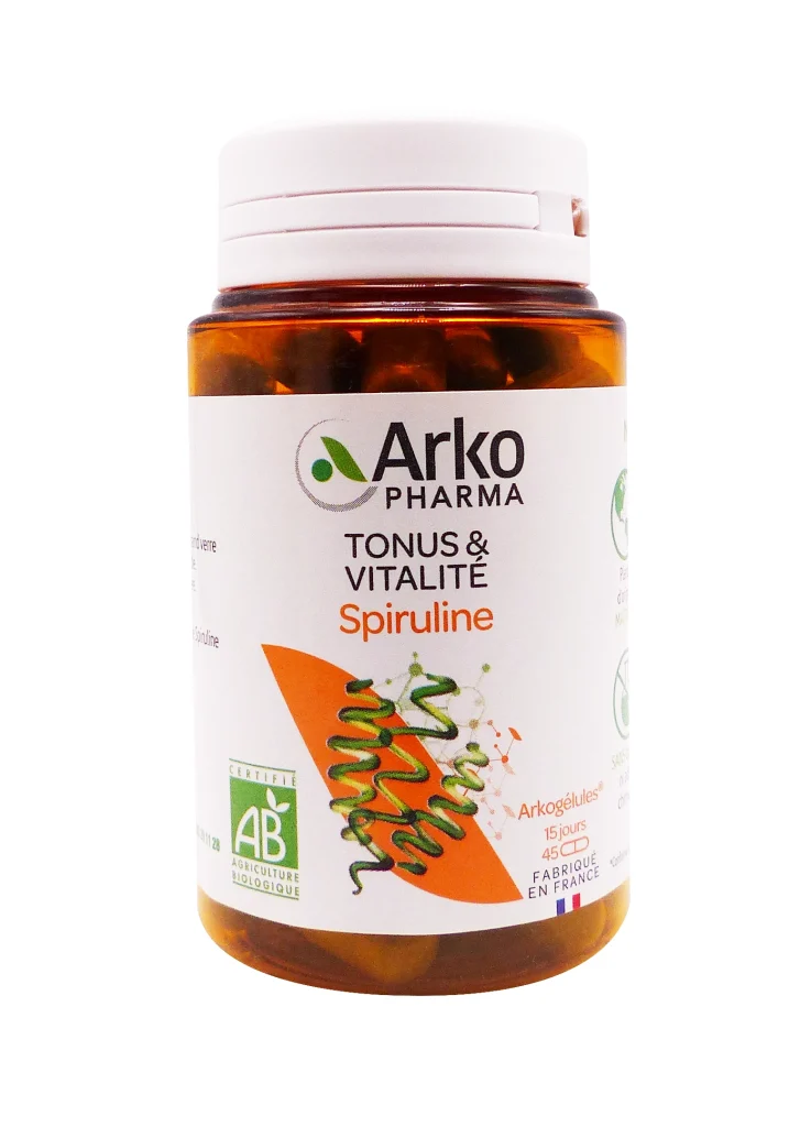 ARKOGELULES SPIRULINE BIO 45 GELULES ARKOPHARMA 4 spiruline pot 45 gelules