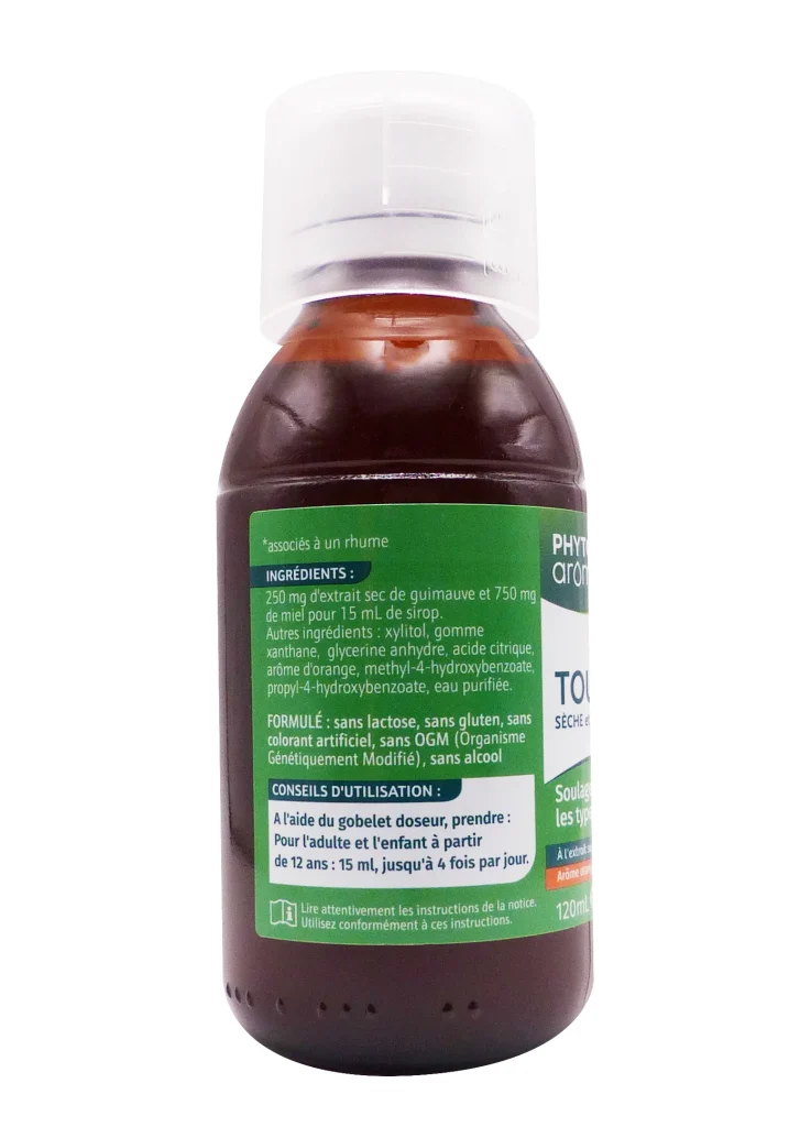 PHYTOSUN ARÔMS SIROP TOUX ADULTE 120ML 5 toux sirop dos