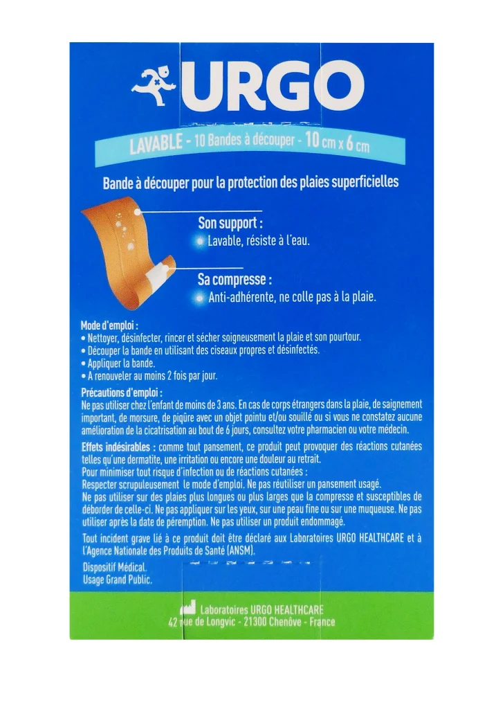 urgo 10 bandes a decouper dos lavable