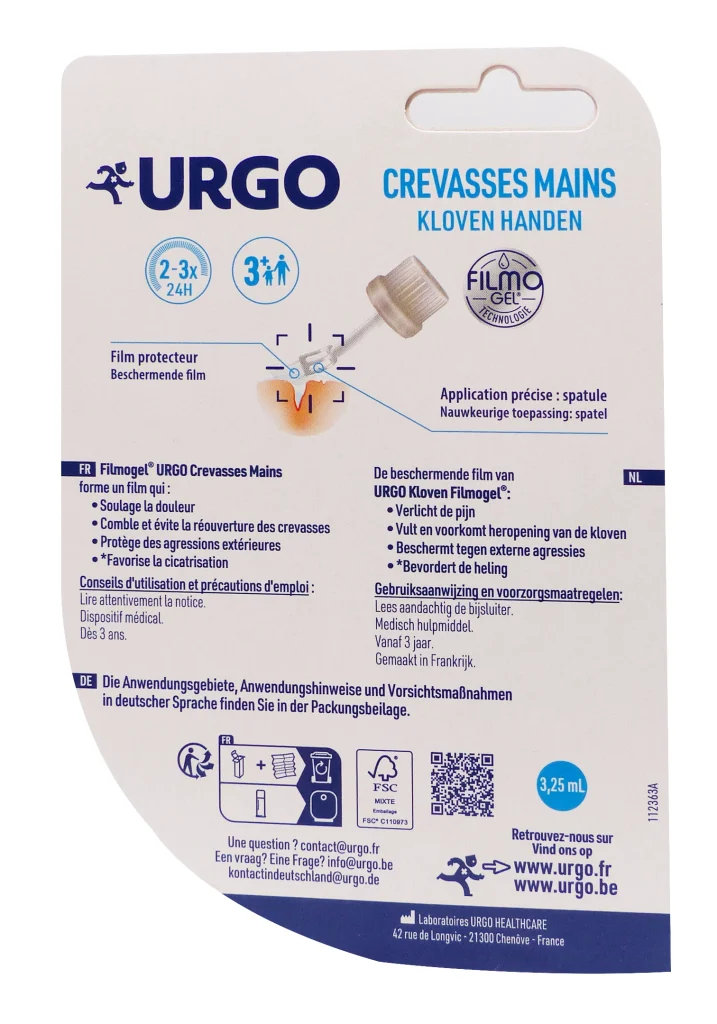 URGO FILMOGEL CREVASSES MAINS PANSEMENT LIQUIDE 3,25 ML 3 urgo filmogel dos