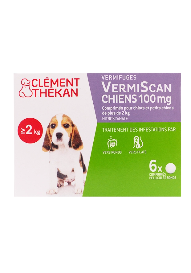 vermiscan chien+2kg 6 cp