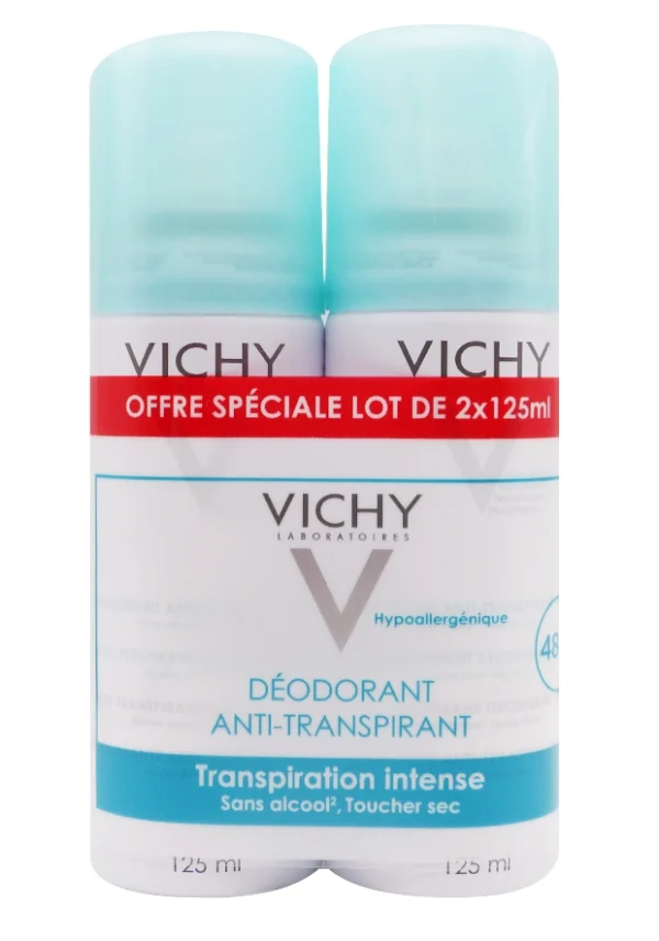 vichy lot de 2 spray transpiration intensive