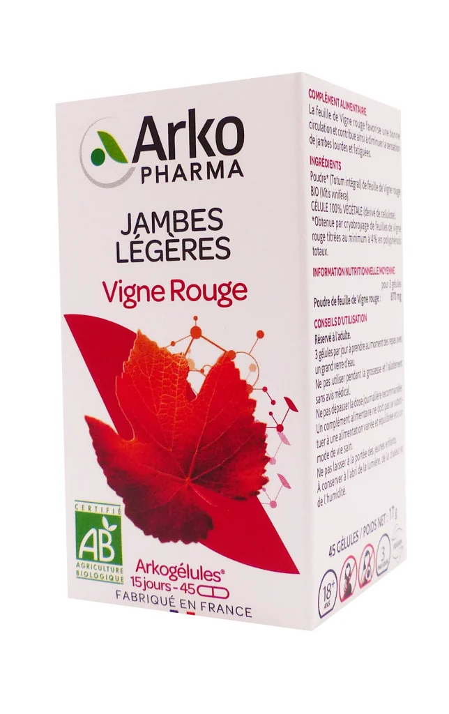 ARKOGELULES VIGNE ROUGE BIO 45 GELULES ARKOPHARMA 2 vigne rouge 45 gelules